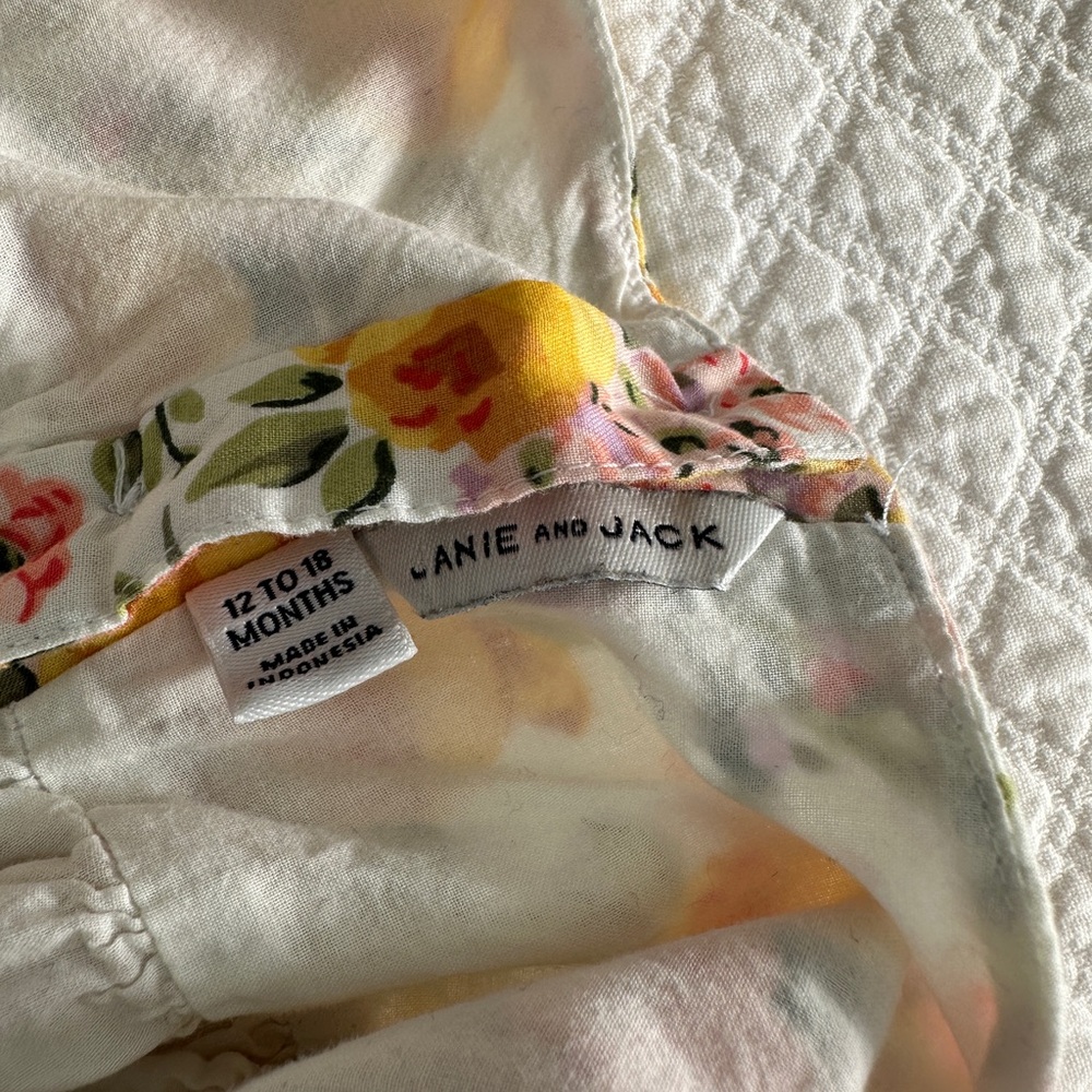 Janie and Jack girls short sleeve floral dress size 12-18 month - Picture 4 of 4